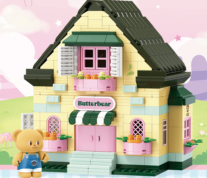 Butter Bear Home Projection Cottage Building Kit 600+Pcs - Image 3